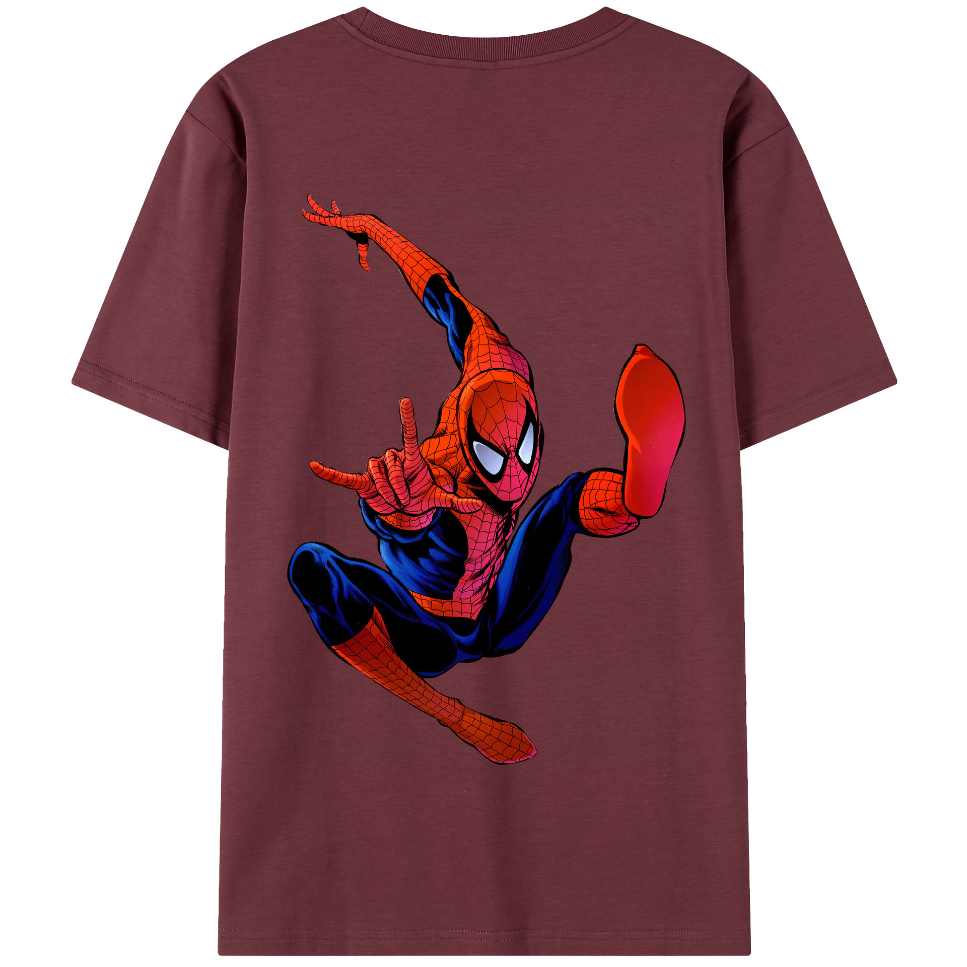 （画像用） Spider Man スパイダーマン 綿100％半袖Tシャツ（背面プリント）